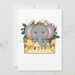Olifant Kerstbrief Winter Dieren Olifanten Feestdagenkaart