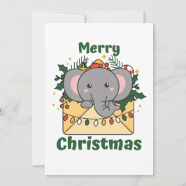 Olifant Kerstbrief Winter Dieren Olifanten Feestdagenkaart