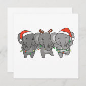 Olifant Kerstmis Kerst Dieren Lieve Uitnodiging (Voorkant / Achterkant)
