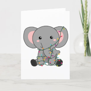 Olifant Kerstmis Sneeuw Winter Dieren Olifanten Feestdagen Kaart