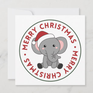 Olifant Kerstmis Sneeuw Winter Dieren Olifanten I Kaart