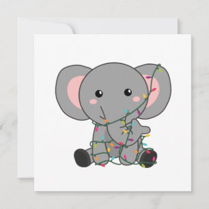 Olifant Kerstmis Sneeuw Winter Dieren Olifanten Kaart