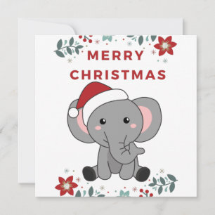 Olifant Kerstmis Sneeuw Winter Dieren Olifanten Kaart