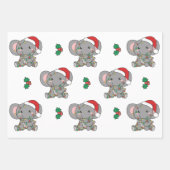 Olifant Kerstmis Winter Dieren Vakantie Olifant Inpakpapier Vel (Voorkant 3)