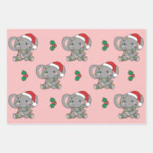 Olifant Kerstmis Winter Dieren Vakantie Olifant Inpakpapier Vel (Voorkant)