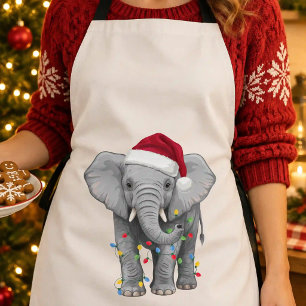 Olifant Kerstverlichting Kerstman Hoed Safari Kers Schort