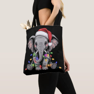 Olifant Kerstverlichting Xmas Vakantie Wilde Dier Tote Bag