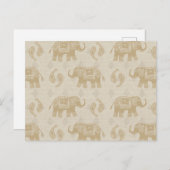 Olifant Khaki Caravan Patroon Briefkaart (Voorkant / Achterkant)