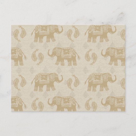 Olifant Khaki Caravan Patroon Briefkaart (Voorkant)