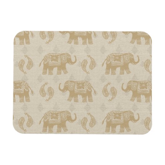 Olifant Khaki Caravan Patroon Magneet (Horizontaal)