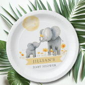 Olifant Kisses Baby shower Het is een Jongen Papieren Bordje
