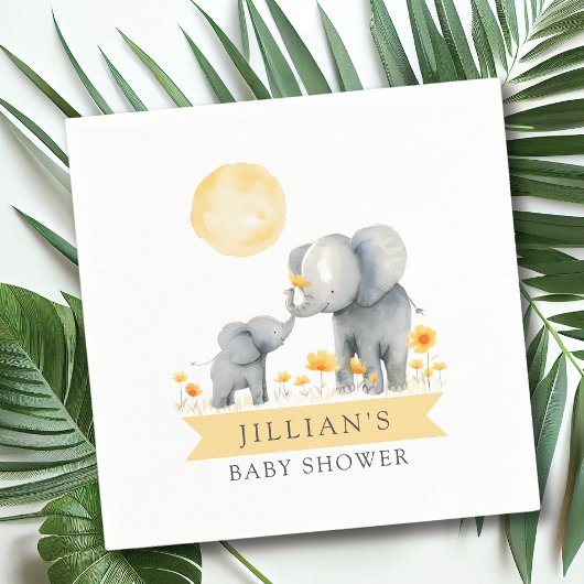 Olifant Kisses Baby shower Het is een Jongen Servet