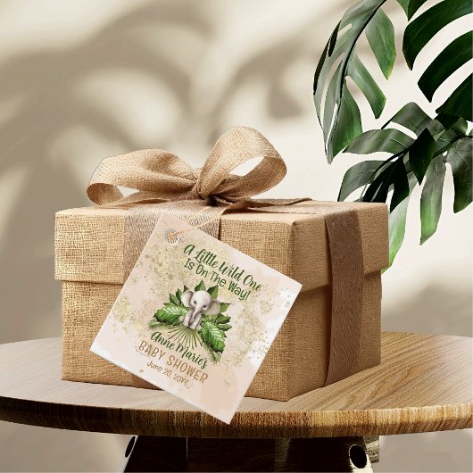 Olifant kleine wilde is op de weg Baby shower Bedankjes Labels