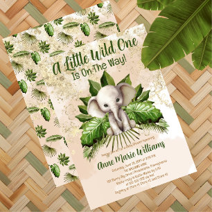Olifant kleine wilde is op de weg Baby shower Kaart