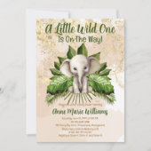 Olifant kleine wilde is op de weg Baby shower Kaart (Voorkant)