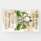 Olifant kleine wilde is op de weg Baby shower Spandoek (Horizontaal)