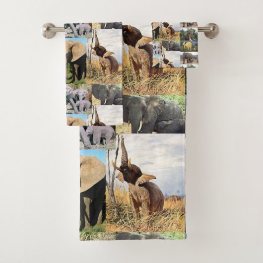 Olifant kleur foto bad handdoek (Insitu)