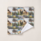 Olifant kleur foto bad handdoek (Wasdoekje)