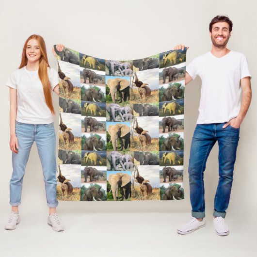 Olifant kleur foto fleece deken (In situ)