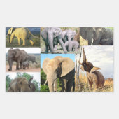 Olifant kleur foto rechthoekige sticker (Voorkant)