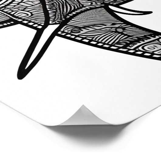 Olifant Kleurplaat Poster (Hoek)