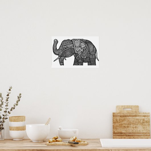 Olifant Kleurplaat Poster (Keuken)
