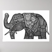 Olifant Kleurplaat Poster (Voorkant)