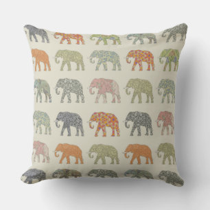 Olifant Kleurrijk Dier Patroon Modern Buitenkussen