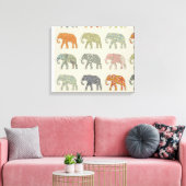 Olifant Kleurrijk Dier Patroon Modern Canvas Afdruk (Insitu (Woonkamer))