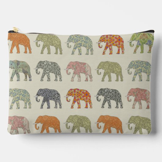 Olifant Kleurrijk Dier Patroon Modern Etui (Voorkant)
