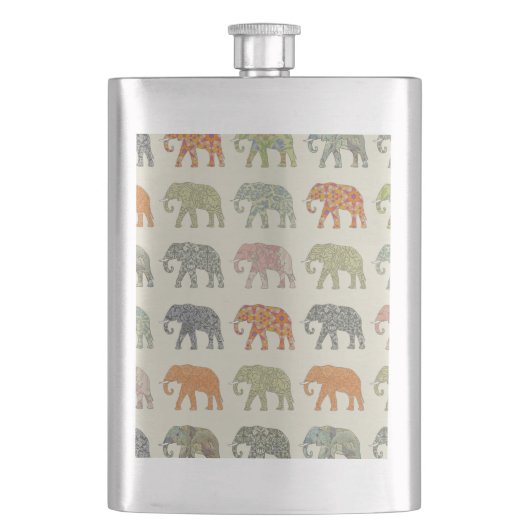 Olifant Kleurrijk Dier Patroon Modern Flacon (Voorkant)