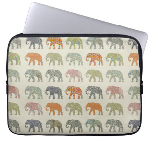 Olifant Kleurrijk Dier Patroon Modern Laptop Sleeve