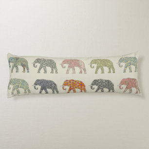 Olifant Kleurrijk Dier Patroon Modern Lichaamskussen