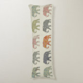 Olifant Kleurrijk Dier Patroon Modern Lichaamskussen (Voorkant Verticaal)