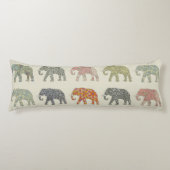 Olifant Kleurrijk Dier Patroon Modern Lichaamskussen (Voorkant)