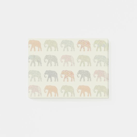 Olifant Kleurrijk Dier Patroon Modern Post-it® Notes (Voorkant)
