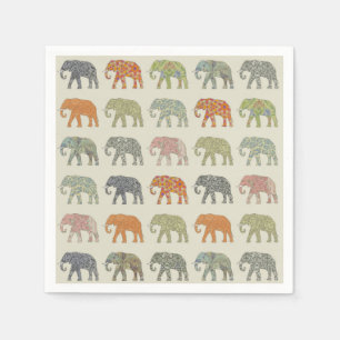 Olifant Kleurrijk Dier Patroon Modern Servetten