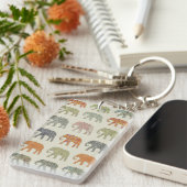 Olifant Kleurrijk Dier Patroon Modern Sleutelhanger (Voorkant Rechts)