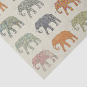 Olifant Kleurrijk Dier Patroon Modern Tissuepapier (Detail)