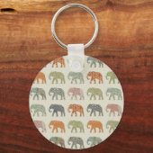Olifant Kleurrijk Dier Patroon Sleutelhanger (Voorkant)