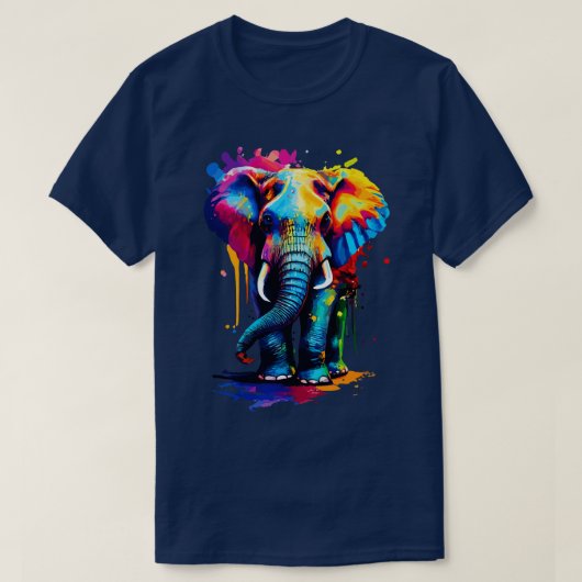 Olifant Kleurrijke Schattige Afrikaanse Olifant T-shirt (Design voorkant)