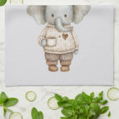 Olifant koffiekop theedoek (Gevouwen)