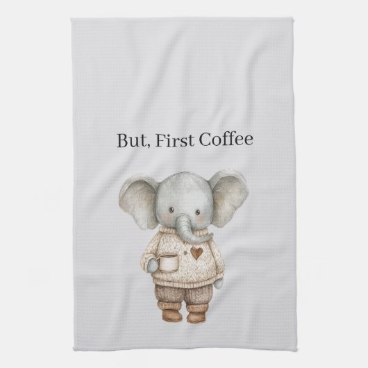 Olifant koffiekop theedoek (Verticaal)