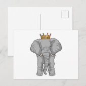 Olifant Koning Kroon Briefkaart (Voorkant / Achterkant)