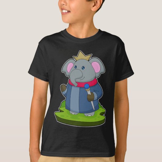 Olifant Koning Scepter Kroon T-shirt (Voorkant)