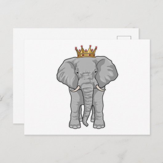 Olifant Koningskroon Briefkaart (Voorkant / Achterkant)