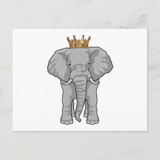 Olifant Koningskroon Briefkaart (Voorkant)