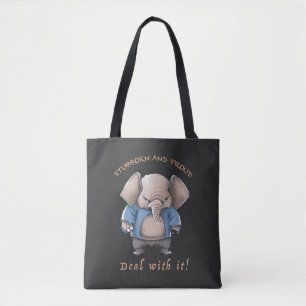 olifant koppige deal met het schattig Schattig gra Tote Bag