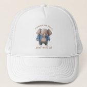 olifant koppige deal met het schattig Schattig gra Trucker Pet (Voorkant)