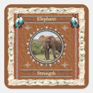 Olifant Kracht Energie Vierkante Sticker